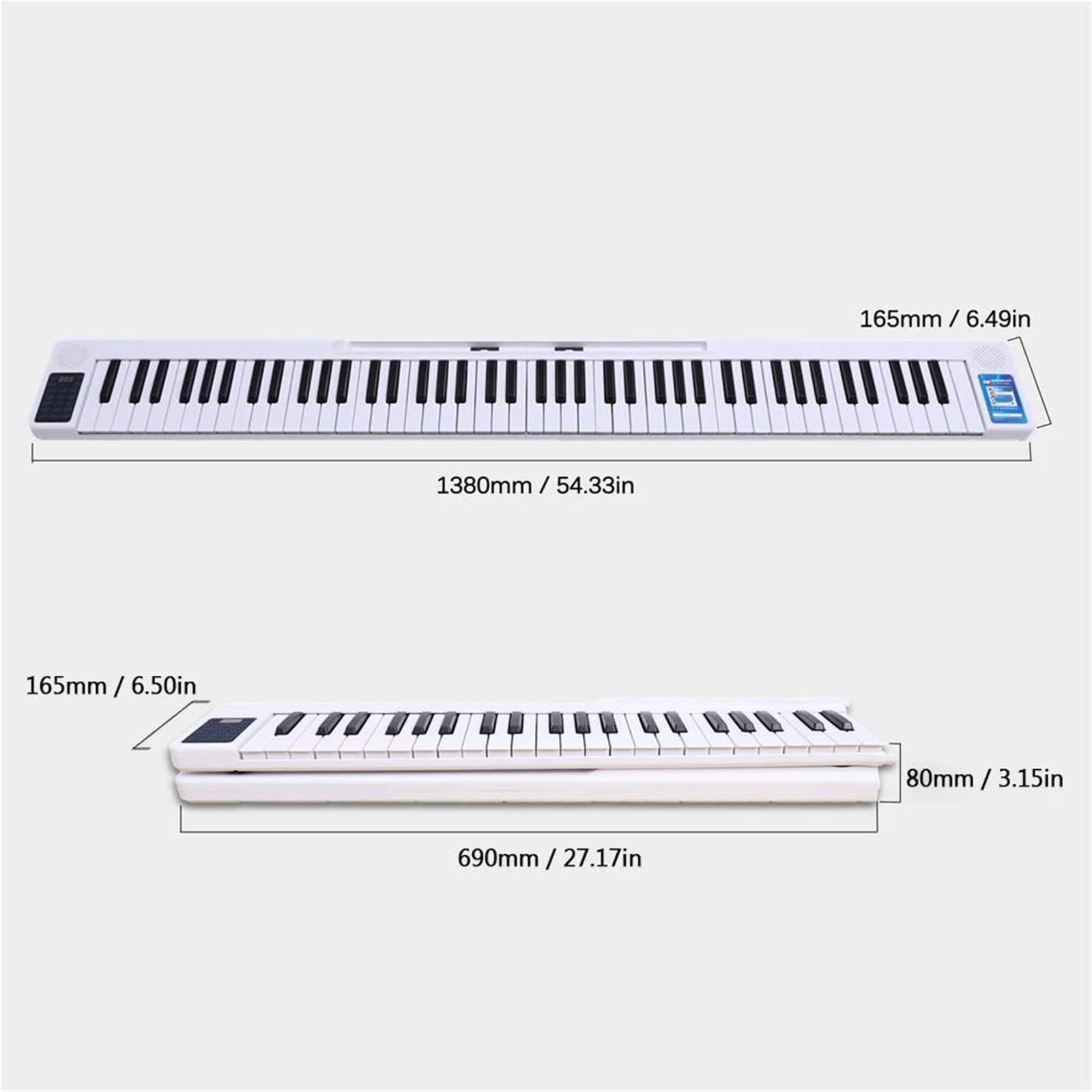 Tastiera Elettronica Pianoforte Digitale Pieghevole Portatile Da 88 Tasti, Tastiera Elettronica Multifunzionale Per Pianoforte(Black)