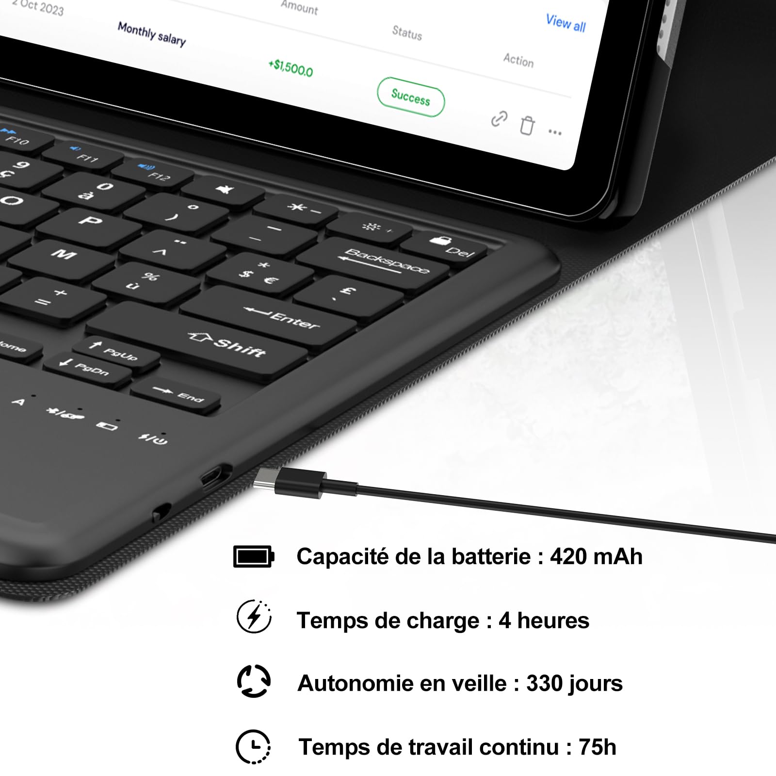 Coque Clavier pour Lenovo Idea Tab Pro 12.7" 2025 (TB373FU/ TB375FC)