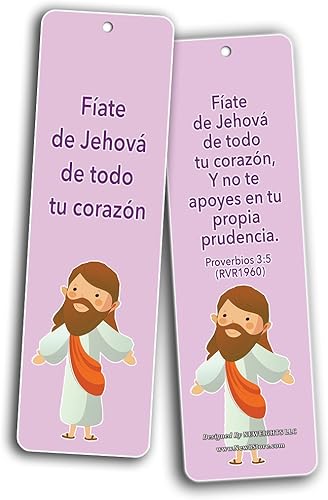 Miniatura 6 de Tarjetas de marcadores de versículos bíblicos cristianos españoles  Dios es amor (paquete de 30)  Relleno de calcetines para niños y niñas, Día de