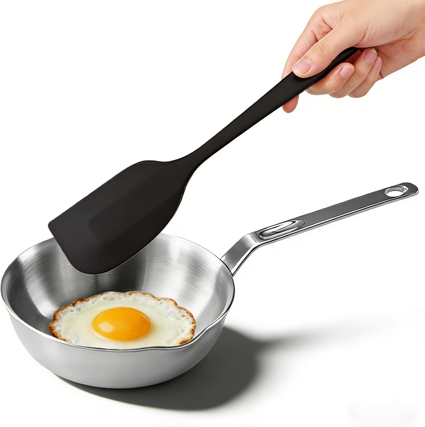 6.3Inch Egg Pan Omelet Pan, 316 Stainless Steel Pan Frying Pan with Spout, Nonstick Mini Skillet for Home Kitchen Restaurant