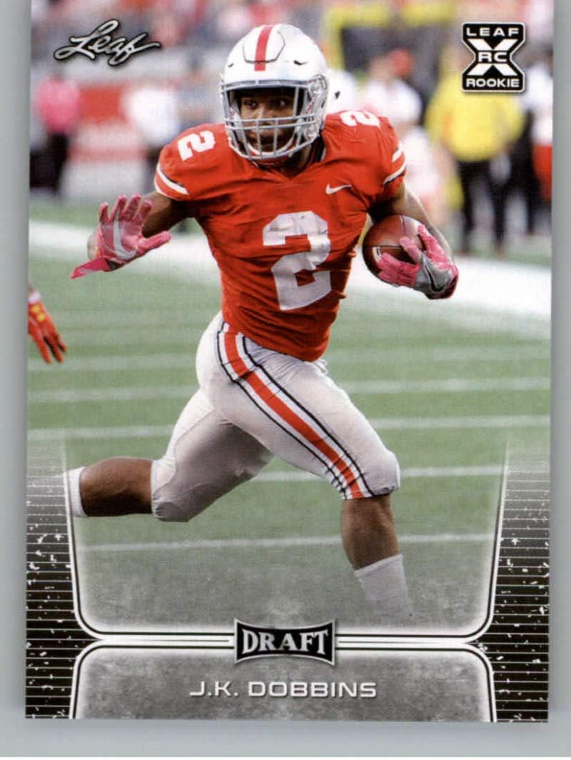 2020 Leaf Draft #8 J.K. Dobbins RC - Ohio State Buckeyes Baltimore Ravens (RC - Rookie Card) NM-MT NFL Trading Football Card