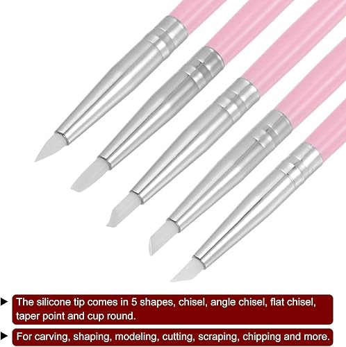 Miniatura 9 de HARFINGTON Juego de 5 herramientas de escultura de arcilla, moldeador de arcilla para esculpir con punta de goma, herramienta de tallado para