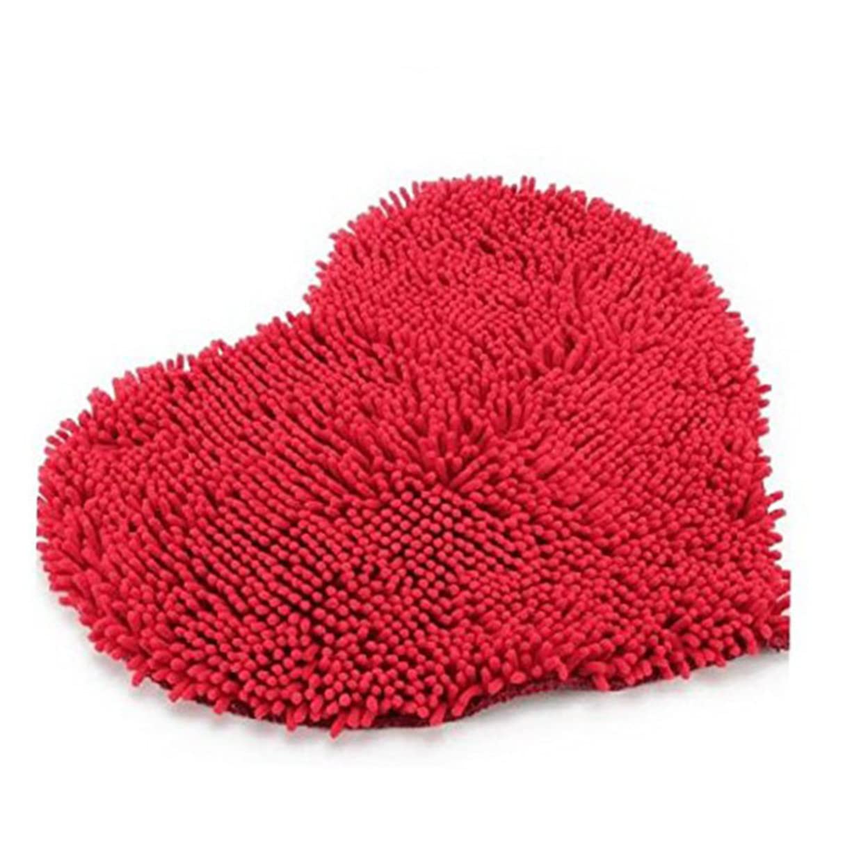 Alfombra esponjosa decorativa con forma de corazón y base antideslizante