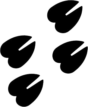 LiteMark 4 Inch Black Removable Hoof Prints Decal Stickers Floors Walls - Pack of 18