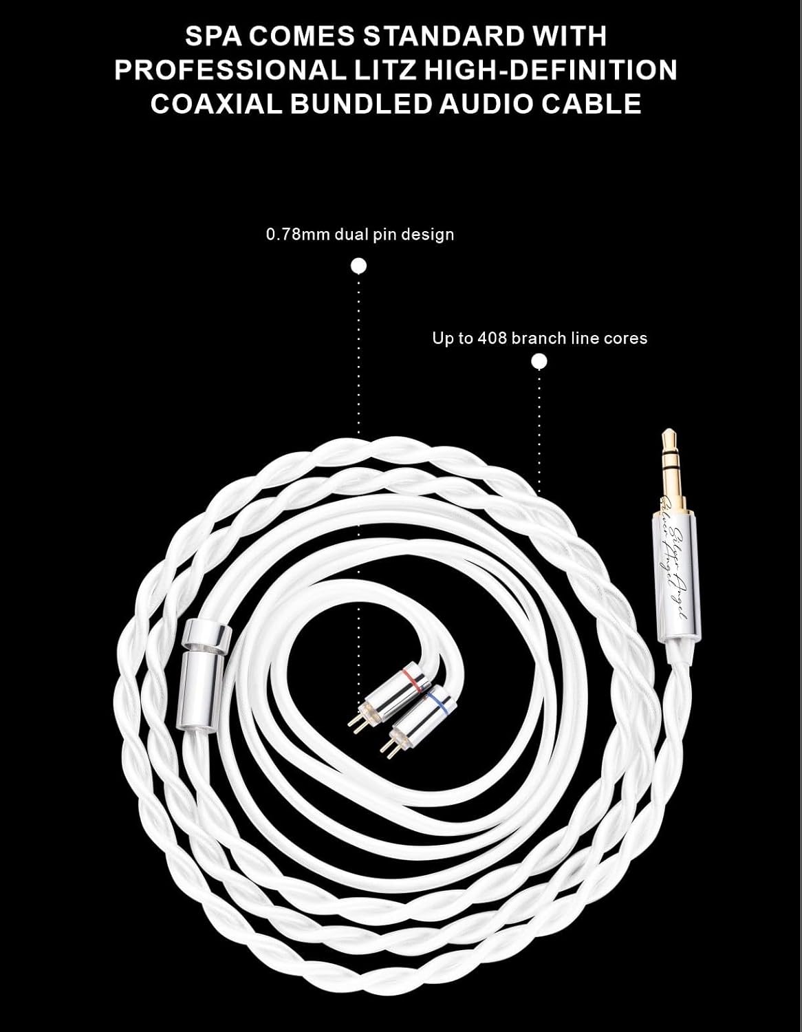 Sabaj SPA-Pro Wired Earphones Hi-Res Audio Ear Hook Headphones,11.4mm Graphene Driver with Dual Magnet Tesla Coil,5-40kHz Studio in-Ear Monitor IEMs (3.5mm No Mic)