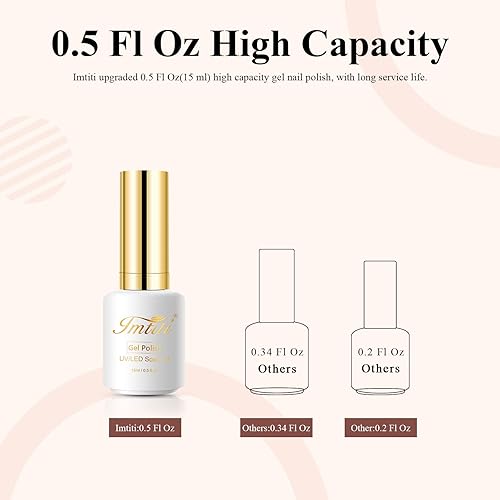 Miniatura 9 de Imtiti Esmalte de uñas de gel, amarillo marrón 3 en 1, esmalte de gel de un solo paso, esmalte de color para remojar UV LED para otoño e invierno