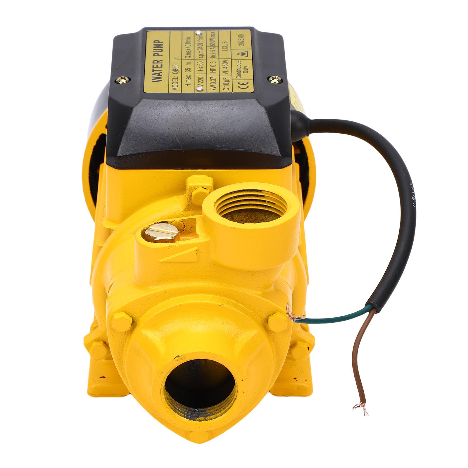 Bomba de Agua Centrífuga de 650 W, Elevación de 35 M, Caudal de 40 L/min, Entrada y Salida de 2,5 Cm, para Impulsar Estanques, Piscinas, Pozos, de Riego con Cubierta