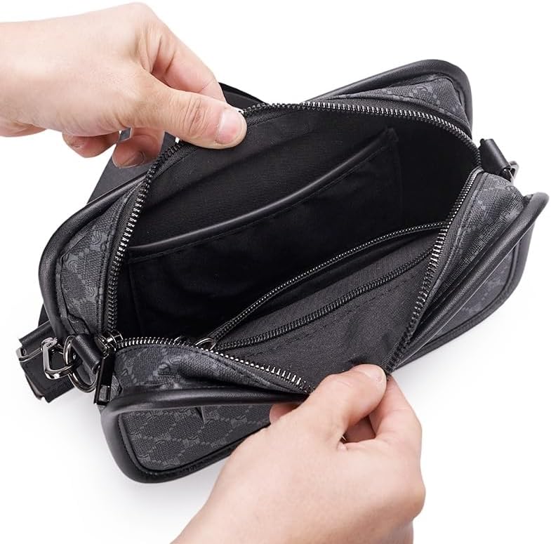 Modern Casual Sling Bag with USB Charging Port, Nylon Waterproof Crossbody Shoulder Bag, Rectangular Shape, 3 Compartments - Image 2