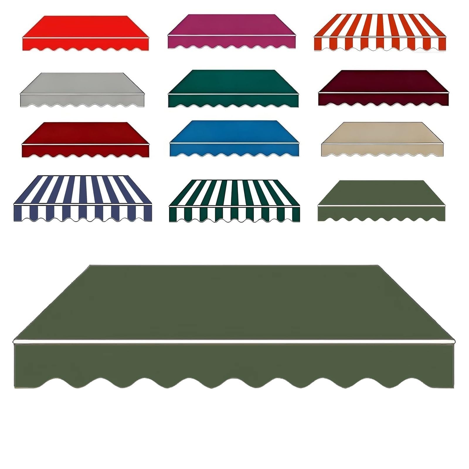 Tessuto di Ricambio per Tenda da Sole 200cm 400cm 500cm 600cm Telo Tenda da Sole, Poliestere Resistente Ai UV, Tela di Ricambio per Patio, Terrazzo, Esterno(Rosso,300x200cm)