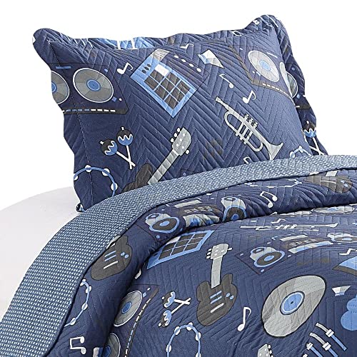 Kit Colcha Cobre Leito Solteiro 2 Pçs Infantil Music