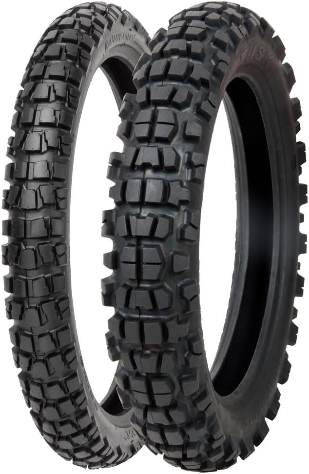 Tusk Waypoint Adventure Motorcycle Tire Set – 90/90-21 (54R) Front & 130/90-18 (69R) Rear – Tube Type Dual Sport Tires – DOT Compliant On/Off-Road Tread