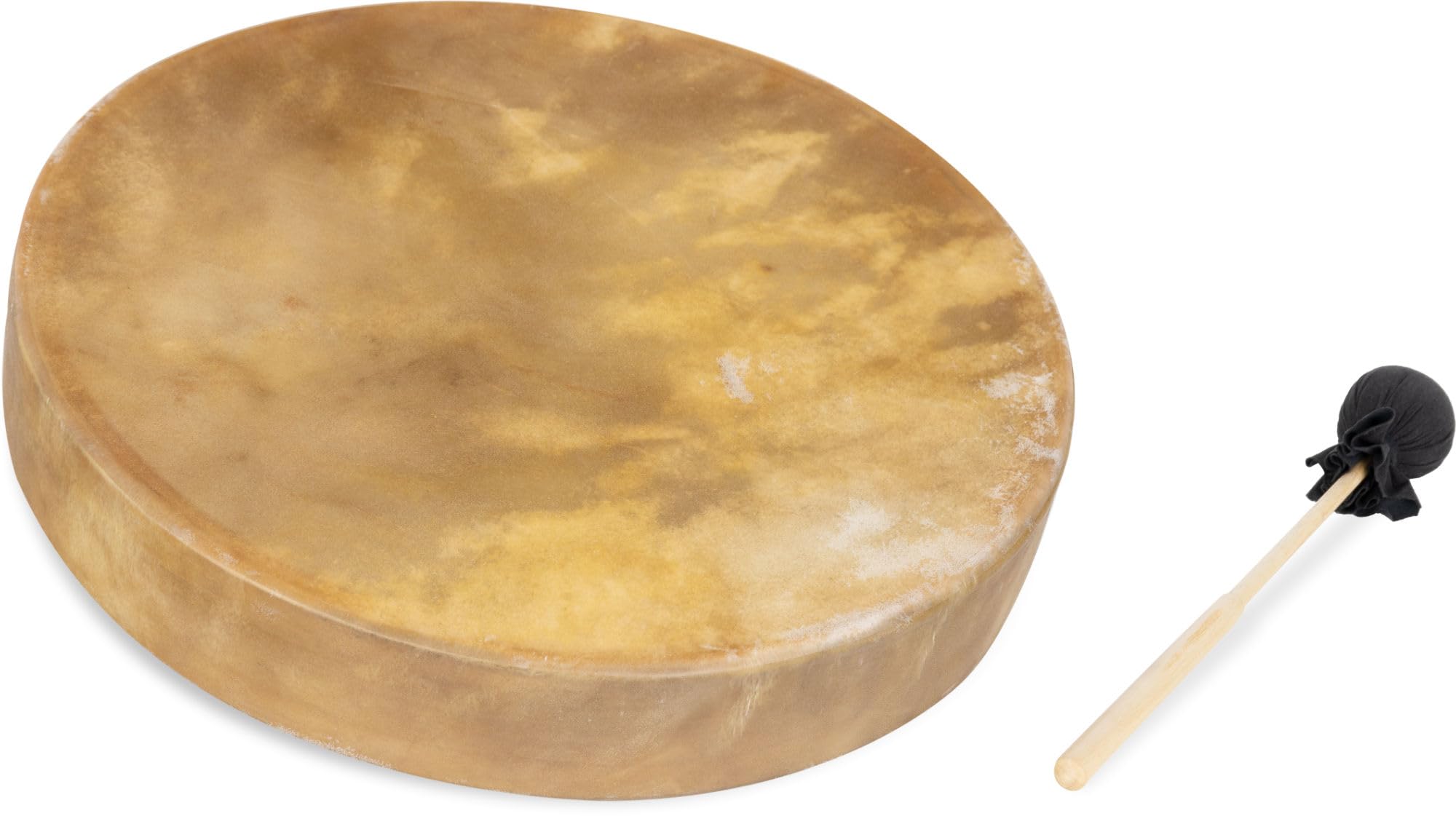 Classic Cantabile TSD-18, tamburo sciamanico tradizionale 18 pollici in vera pelle di cavallo, telaio in legno robusto teso a mano. Per meditazione, viaggi sonori, terapia e rituali. Naturale