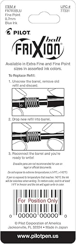 Miniatura 4 de Pilot FriXion recarga de bolígrafo de tinta de gel, paquete de 2, Azul