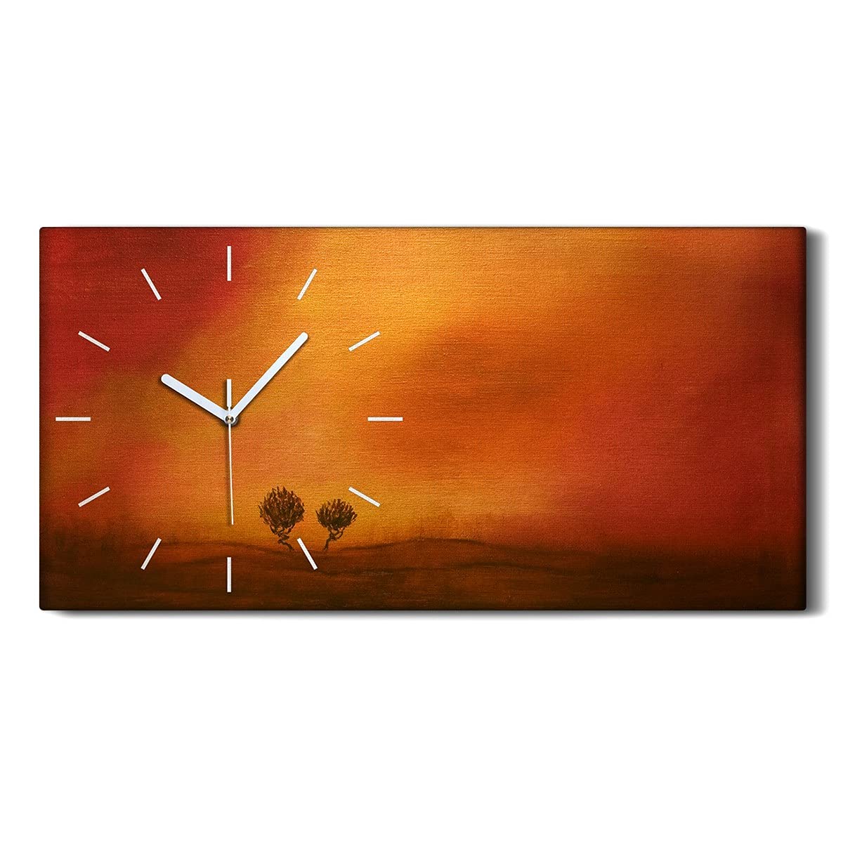 Horloge sur Toile 60x30cm Abstrait Art Mural Décoratif et Silencieux pour Salon