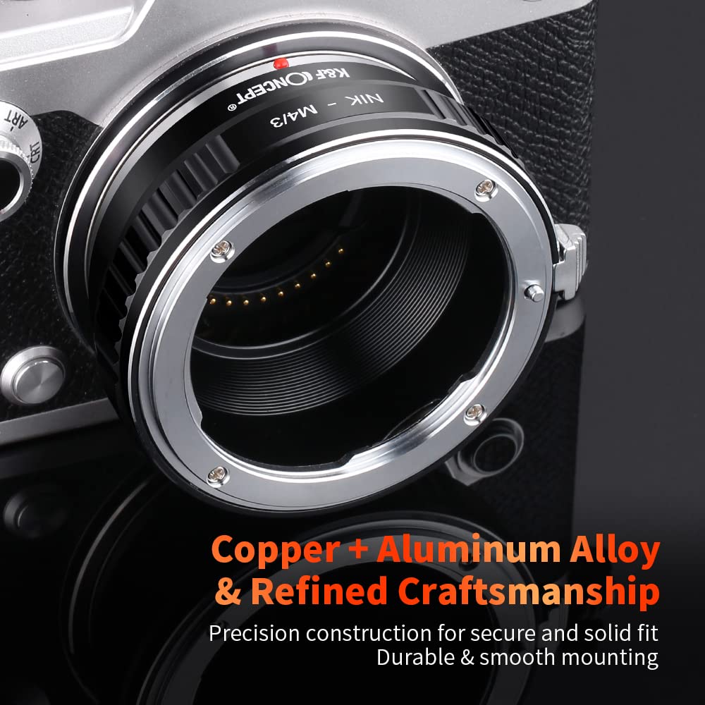K&F CONCEPT Compatibile con Nikon AI Lente per Micro 4/3 Adattatore di obiettivo per Micro 4/3 M4/3 G1 GH1 GH2 GF1 Compatibile con Compatibile con Olympus Compatibile con Panasonic Camera