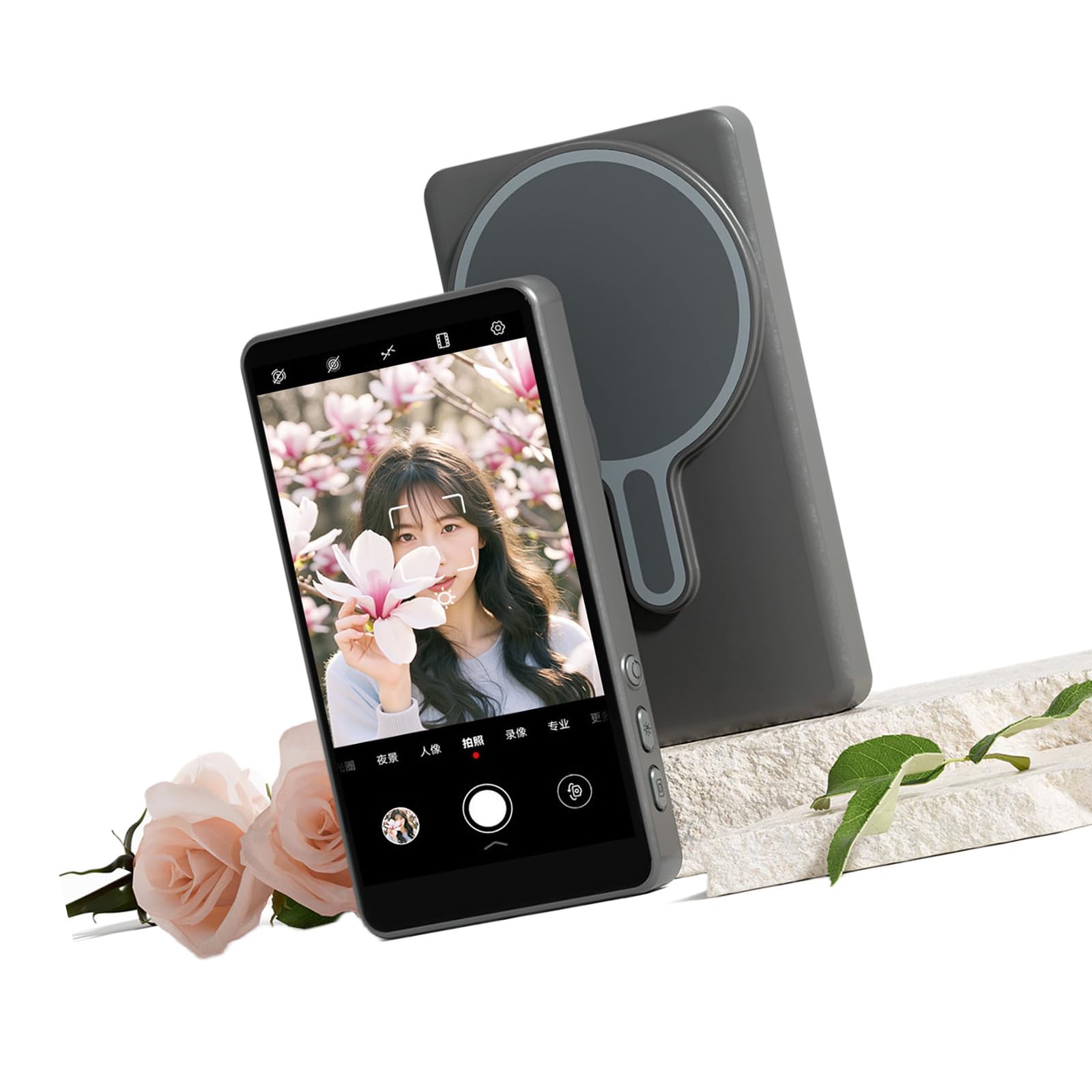 Handy-Selfie-Monitor-Bildschirm mit 3,5-mm-Stecker und Lautsprechern für Live-Stream-Monitore mit rückseitiger Kamera, tragbares Vlog-Inhaltserstellungswerkzeug