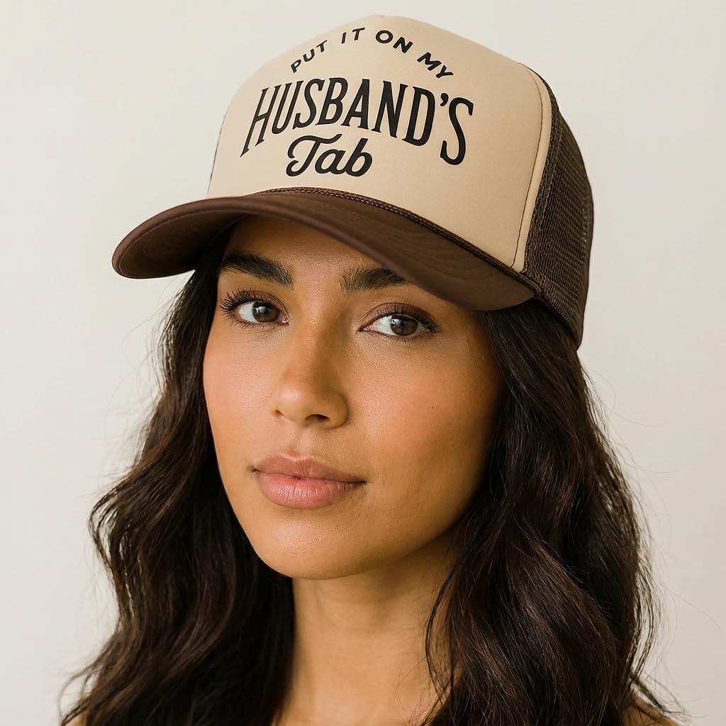 Women's Put It On My Husbands Tab Trucker Hat image 2