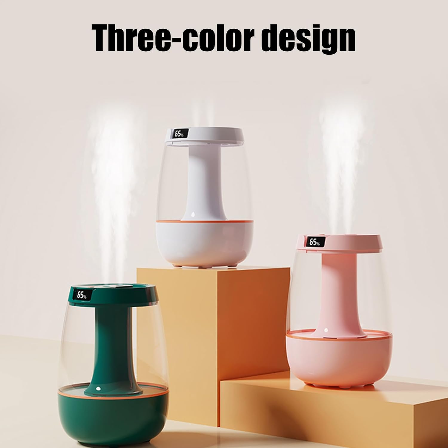 2 Nozzle Humidifier With 3L Capacity Intelligent Humidity Display For Continuous Bedroom Color Humidifier