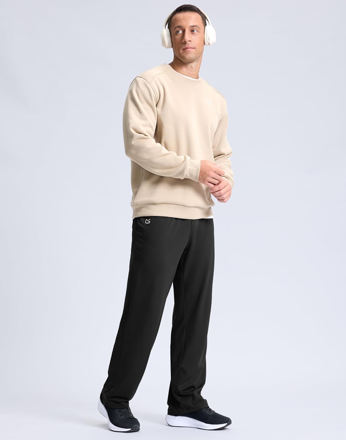 G Gradual Men's Yoga Sweatpants Soft Lounge Casual Pants Open Bottom Stretchy Athletic Sweat Pants with Pockets - Image 3