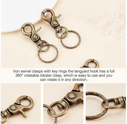 Miniatura 6 de Pandahall Elite Acero Inoxidable 304clave Cadena compnents Clasp 28x 2.7mm Anillos conclusiones 5pcsbolsa