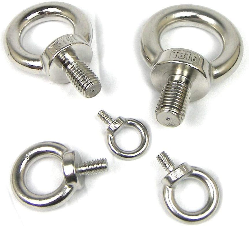 2pc Set 5/8 Stainless Steel DIN580 Machinery Lifting Eye Bolt - UNC Thread