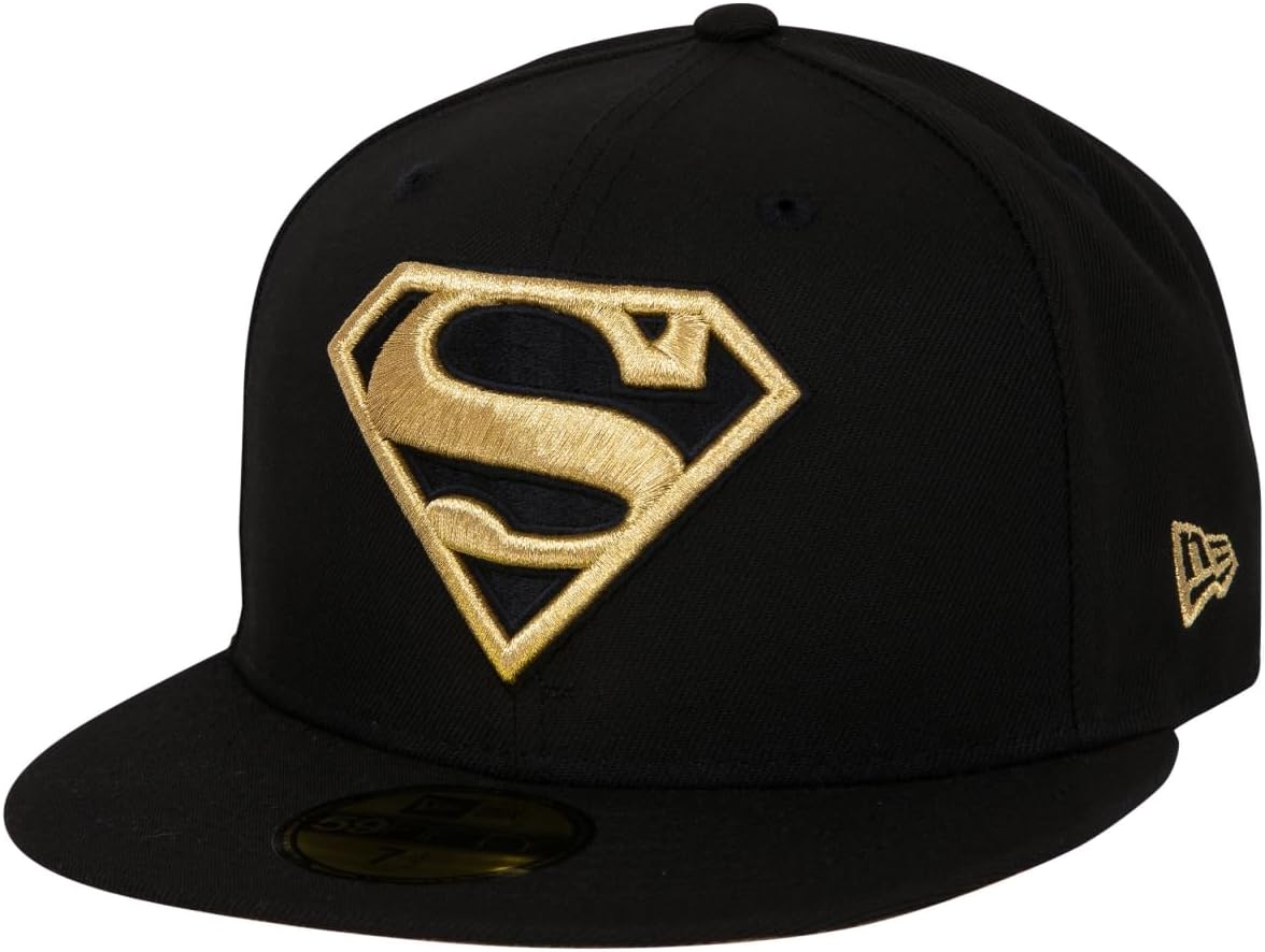 New Era Superman Gold Logo Black Colorway 59Fifty Fitted Hat