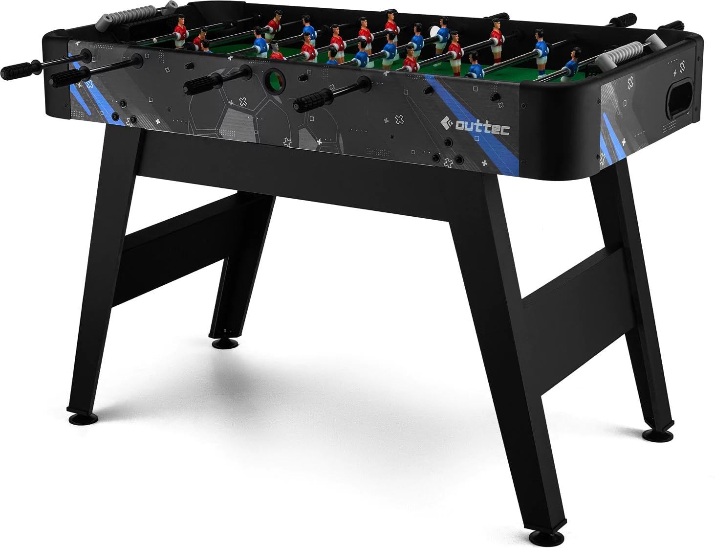 Calcio biliardino, calcio balilla per bambini e adulti, 139 x 60 x 80 cm, con 2 palline, tavolo da calcio con 22 giocatori, contatore