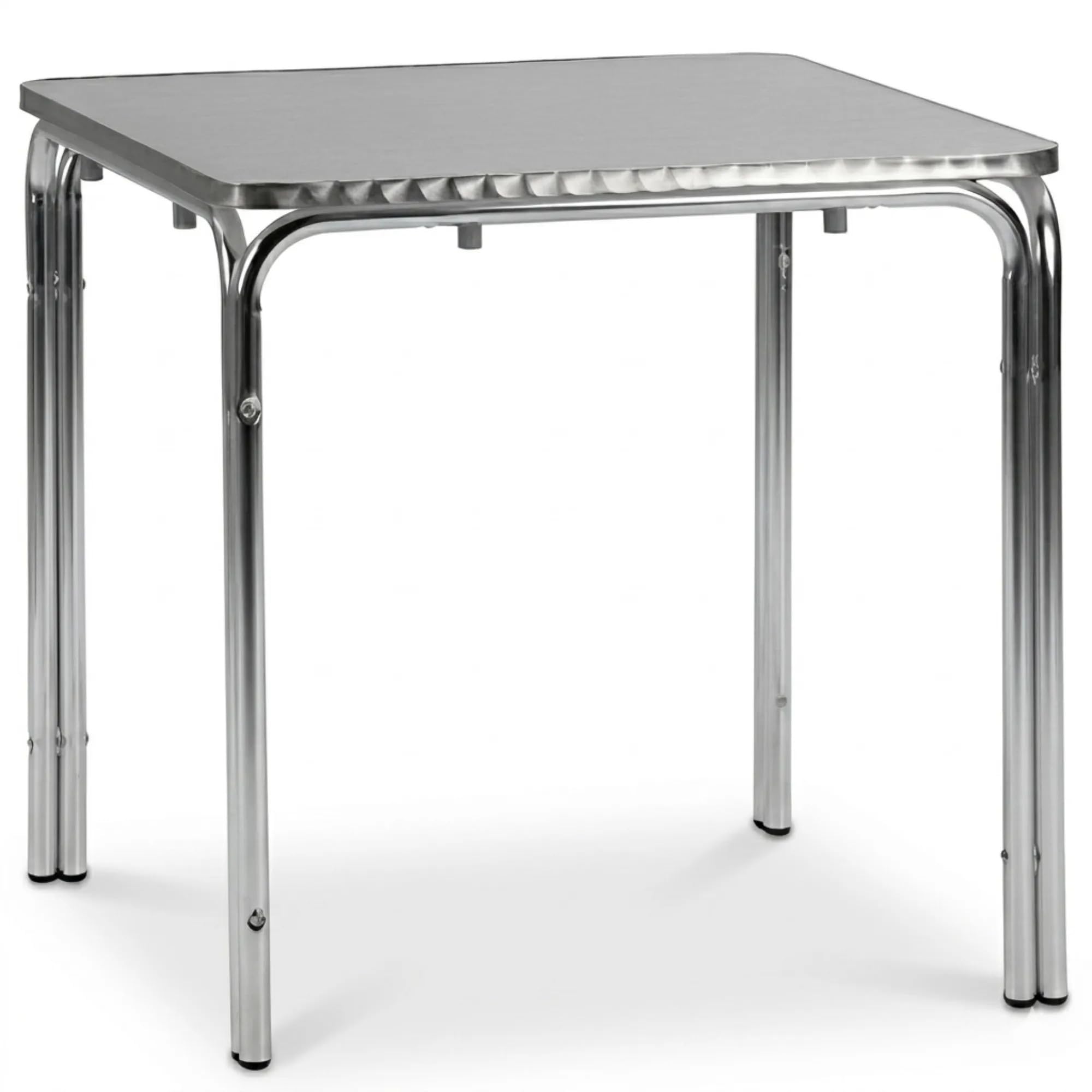 MBH - Mesa de Aluminio Apilable 60x60 cm para Hostelería, Interior y Exterior, Ideal para Bar, Restaurante y Cafetería