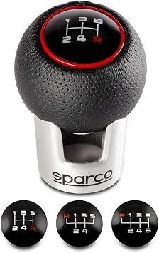 Sparco Manual Gear Shift Knob Lazio Black/Red Universal