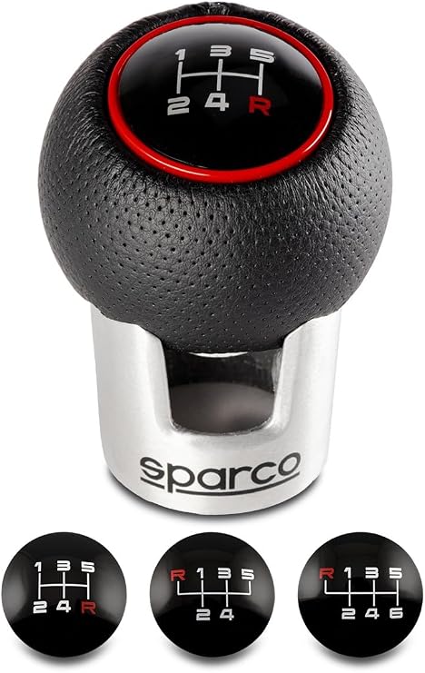 Sparco Manual Gear Shift Knob Lazio Black/Red Universal