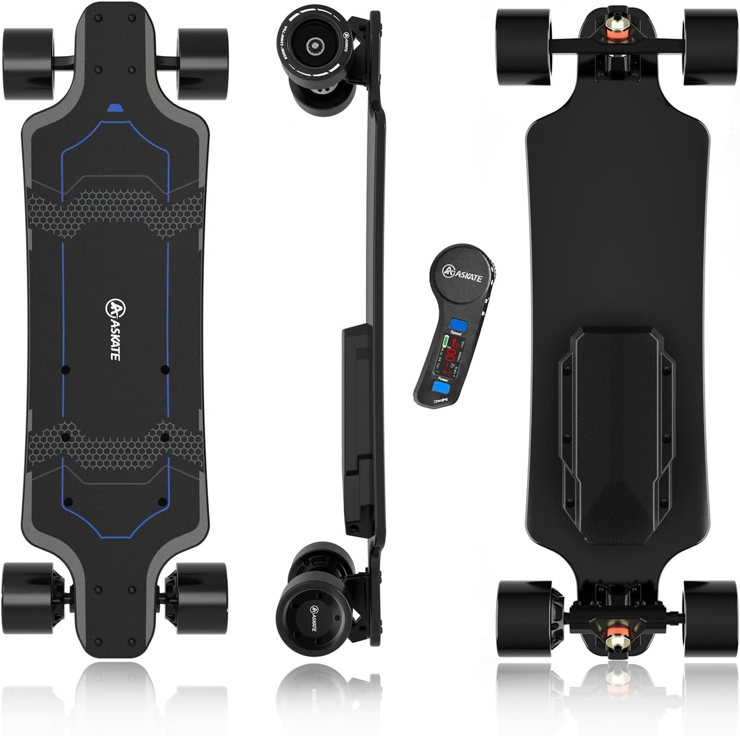 A1 Electric Skateboard with Remote, Rang Up to 17 Miles/24, 8 Ply Canadian Maple, Smooth Breaking, Suitable for Younger Beginners