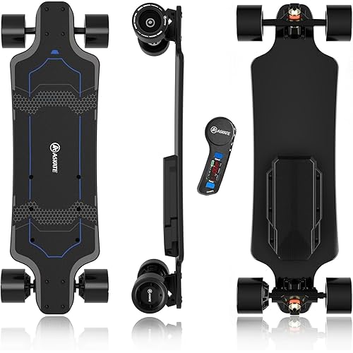 A1 Electric Skateboard with Remote, Rang Up to 17 Miles/24, 8 Ply Canadian Maple, Smooth Breaking, Suitable for Younger Beginners