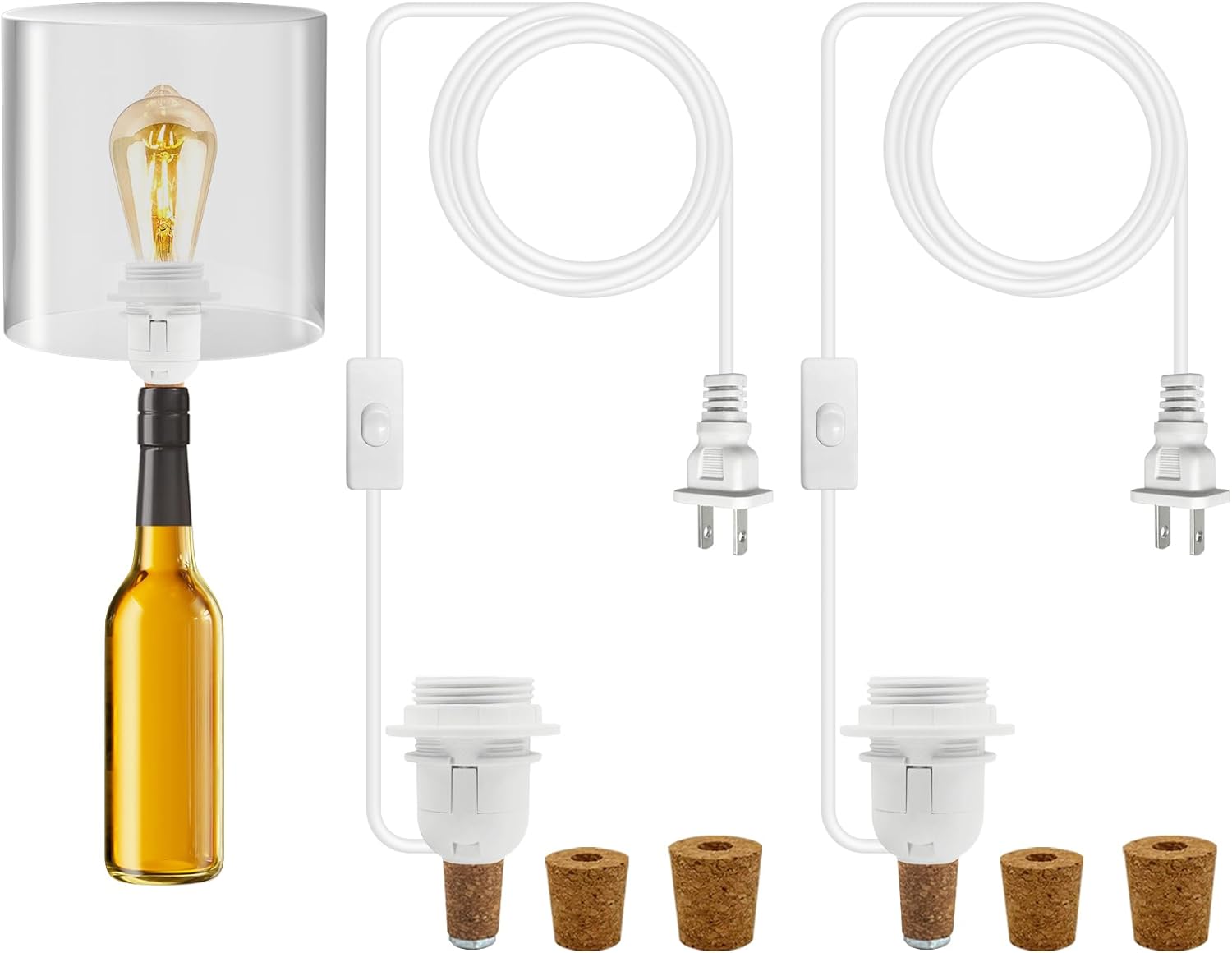 Amazon.com: FEYAIM 2 Piece Bottle lamp Kit,Bottle Lamp Holder Adapters ...