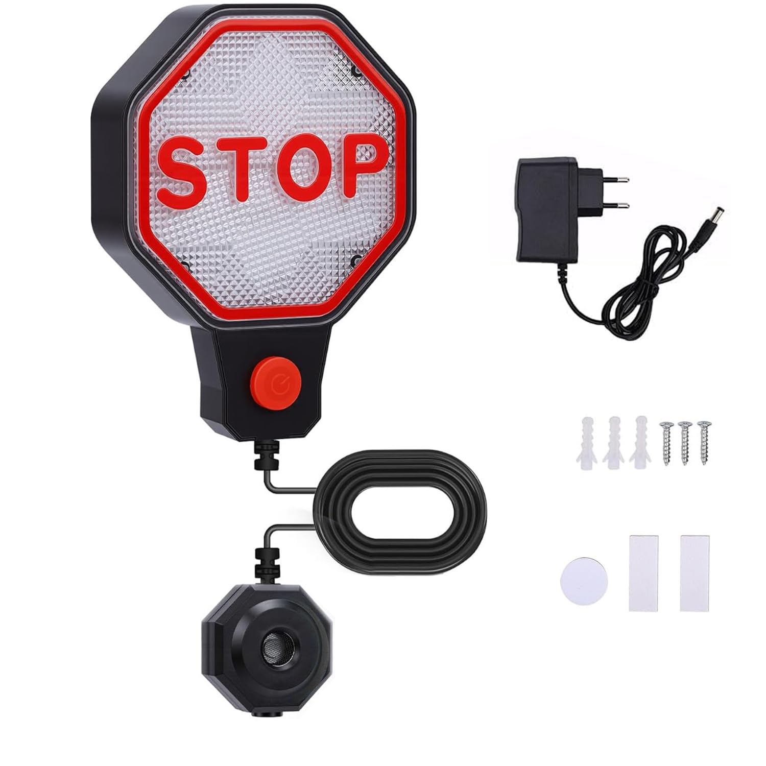 Einstellbarer Parkplatzsensor Ultraschall Parkhilfe Garage Einparkhilfe, Rot-gelb-grüner LED-Anzeige/Präzise Abstandsmessung/Akustische Anzeige/Automatische Abstandseinstellung für Auto SUV Pickup