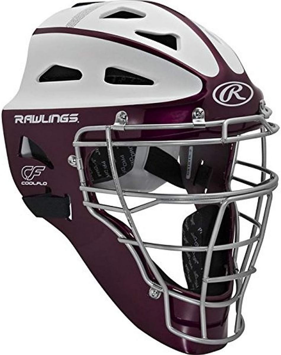 Rawlings Sporting Goods Youth Softball Protective Hockey Style Catcher's Helmet, Purple/White : Everything Else