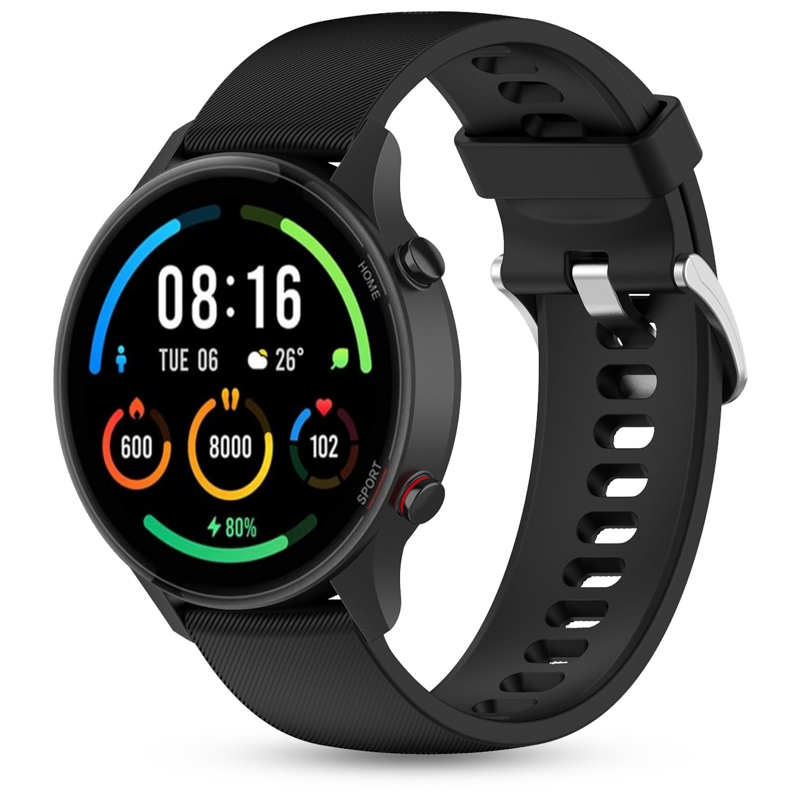 SenMore Correa para Xiaomi Watch S1/S2/S3/S4/S1 Pro/S1 Active/2/2 Pro/Xiaomi Mi Watch Color Sport, 22mm Ajustable Deportiva Correa de Silicona para Smartwatch.