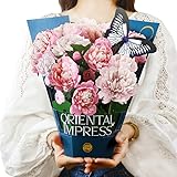 Artmaple Life Sized Forever Flower Bouquet Paper Pop Up Cards, 3D Greeting Cards with Note Card and