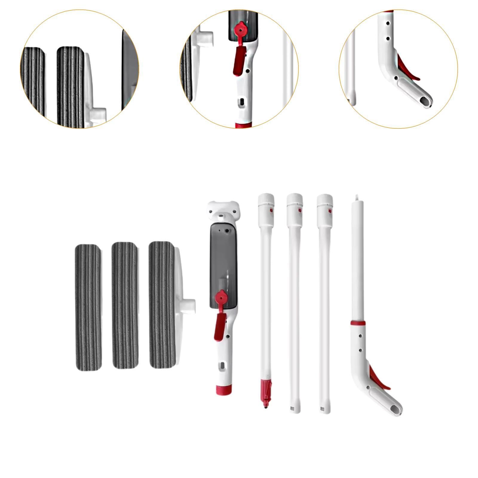 KESOTO Kit de Limpieza para Ventanas, Herramienta de Lavado, Limpiacristales para Interiores Y Exteriores, 24 Cm X 190 Cm