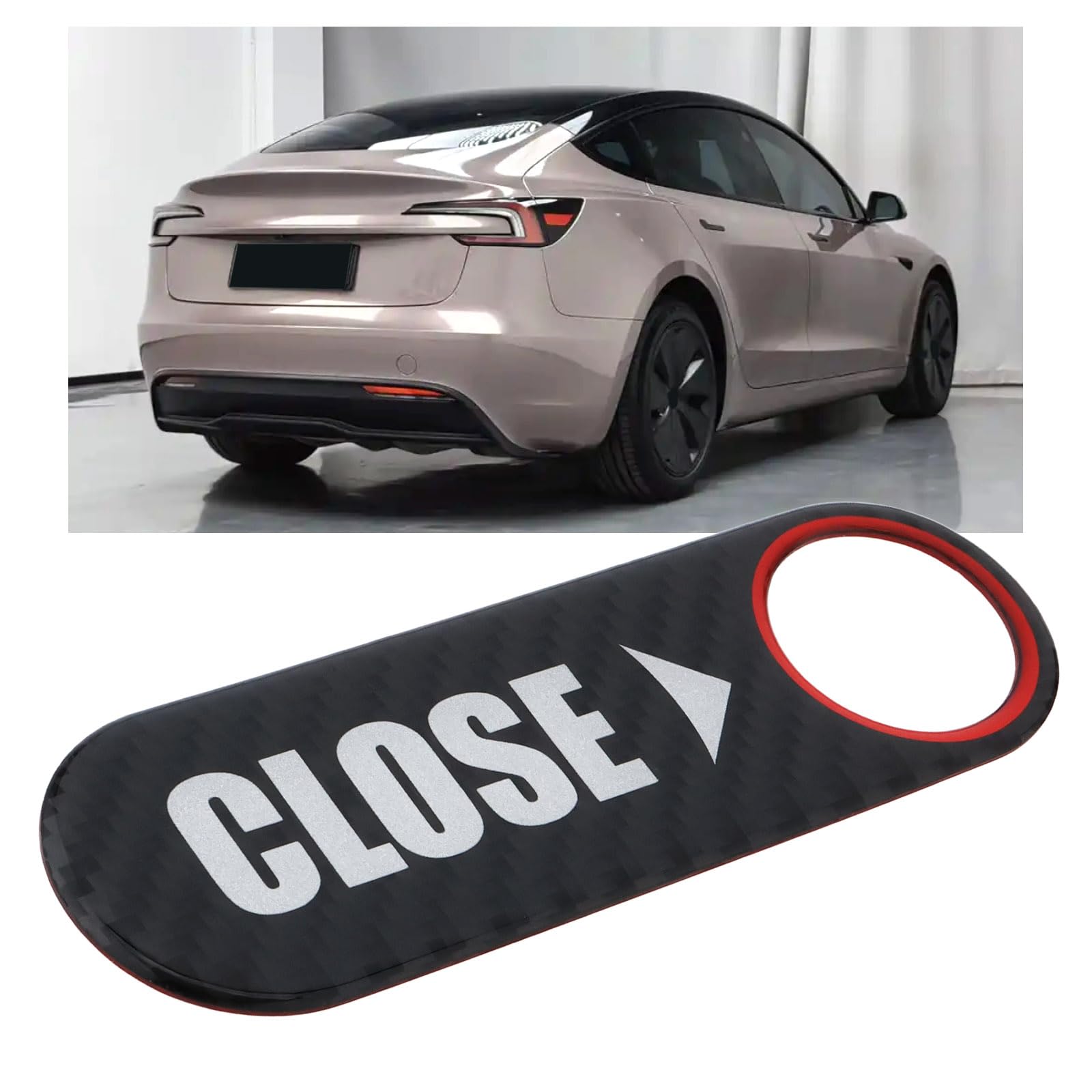 Carbon Fiber Trunk Switch Button Sticker For Tesla Model 3 & Y (2019-2023) - 13x4cm, Protective Cover