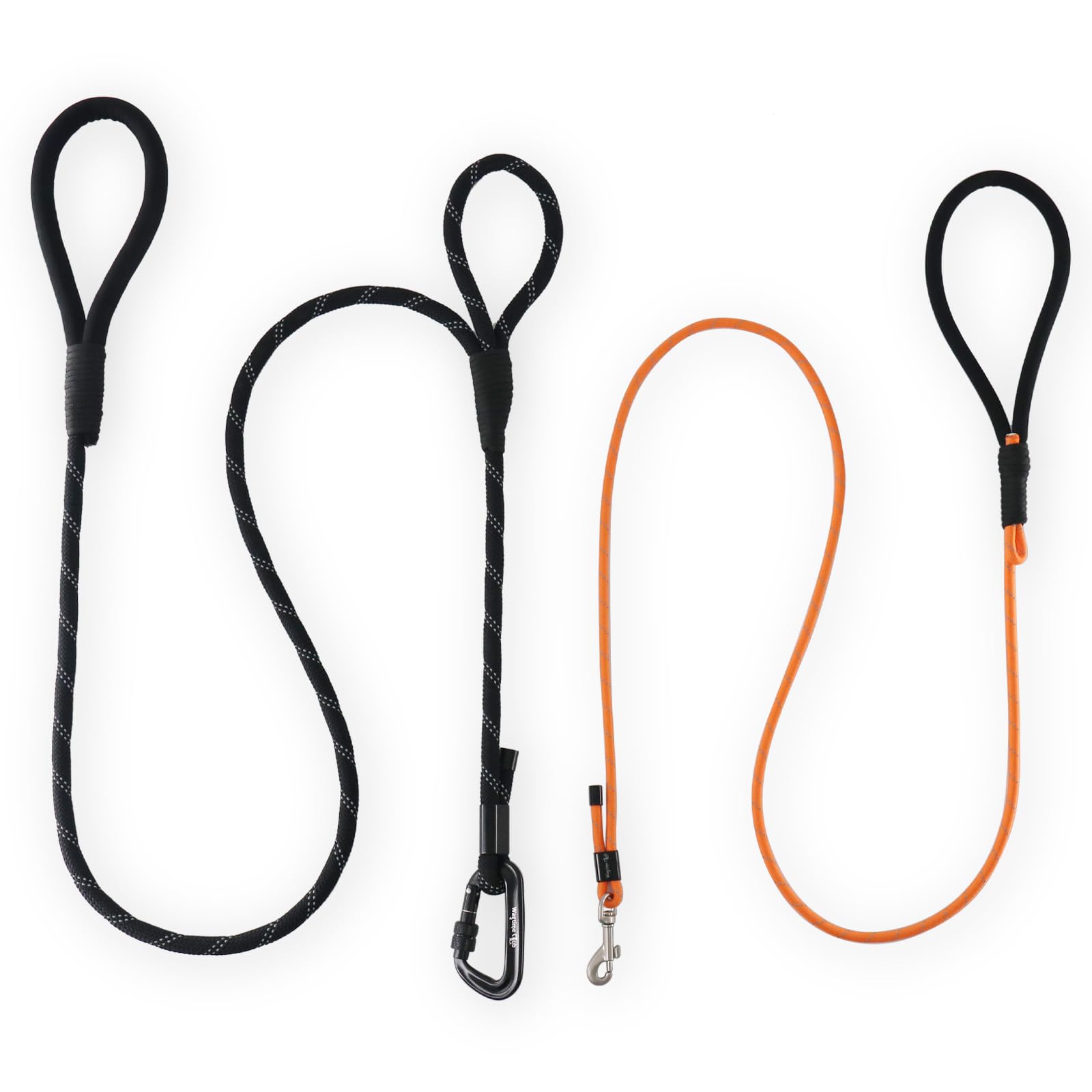 Laisse double queue haut de gamme, kit avec laisse double poignée 1,5 m et laisse légère 1,4 m