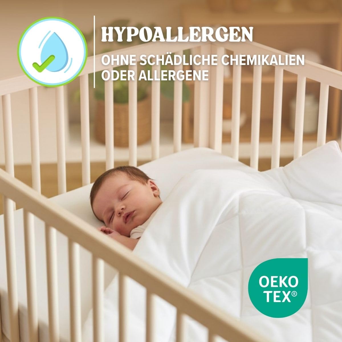 DREAMWAY – Babybettdecke 300 g/m² – 100x135 cm | 100% Weiche Mikrofaser – OEKO-TEX Zertifiziert – Kinderbettdecke für alle Jahreszeiten