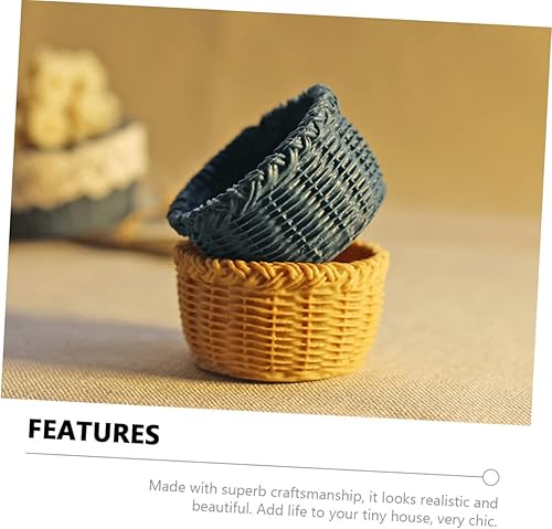 Miniatura 8 de CIYODO 6 piezas de manualidades de casa de muñecas fiestas cumpleaños cestas naturales manualidades mimbre hadas verduras recuerdos vivos regalos