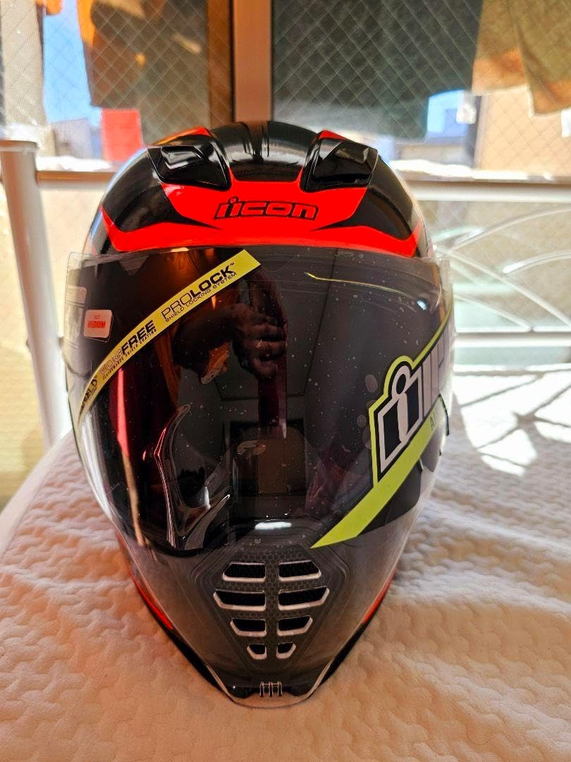 新規 ICON AIRFLITE CROSSLINKフルフェイス黒/赤 Mサイズ 新規