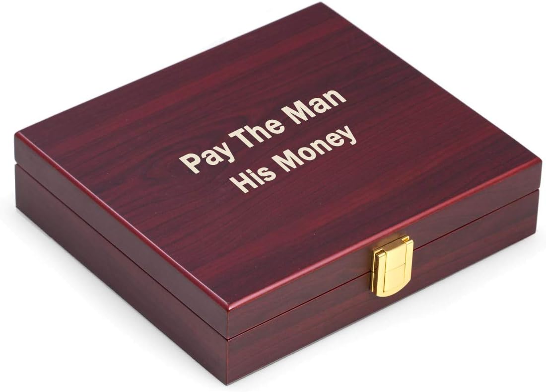 Bey-Berk Personalized David 100-Chip Cherry Wood Poker Set, 11.5g Clay Composite Chips with Cards and Dice in Wooden Case