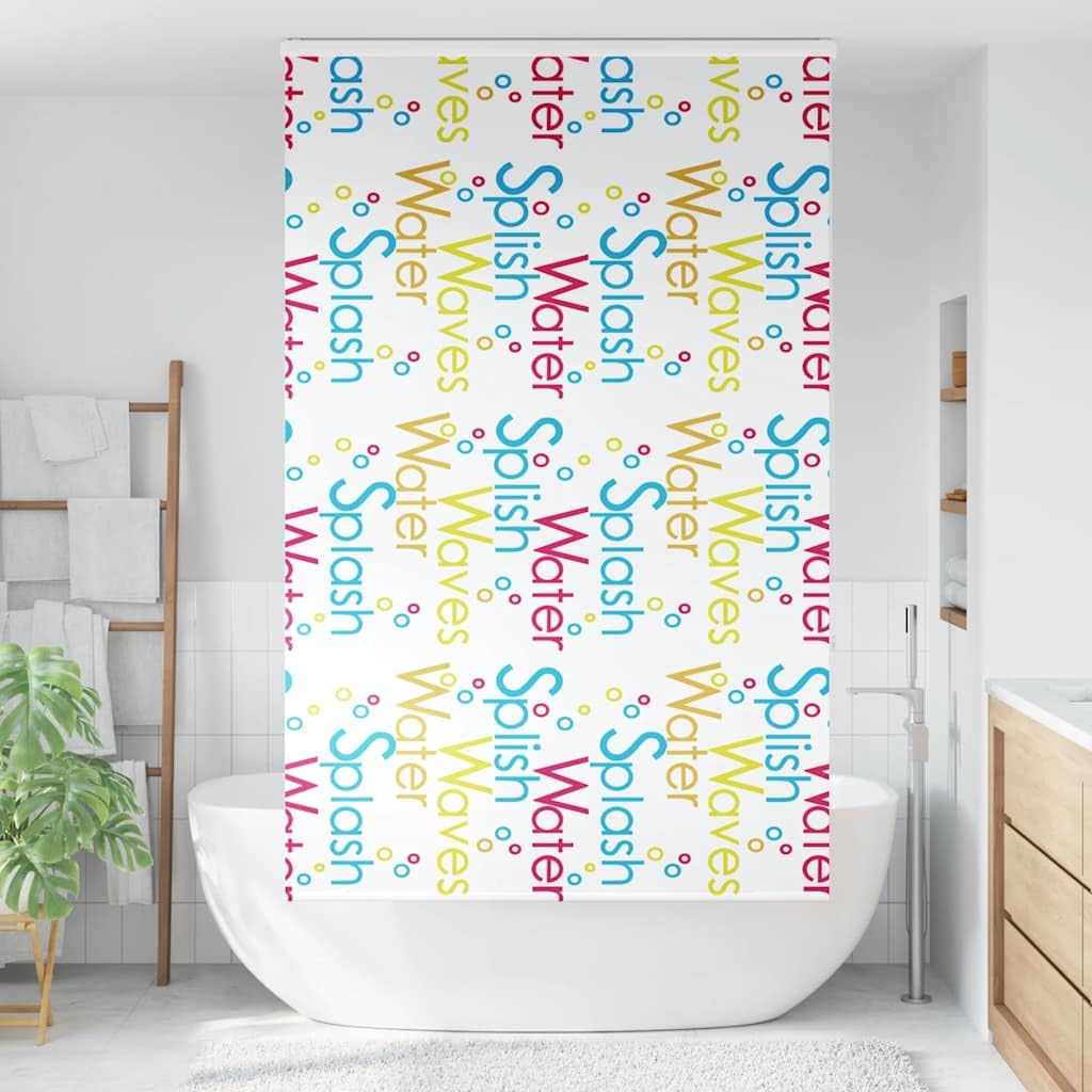 Roleta prysznicowa z kasetą, 130 x 240 cm, PEVA wodoodporna, szerokość materiału 126 cm, wzór rozpryskowy, do łazienki, prywatności i porządku
