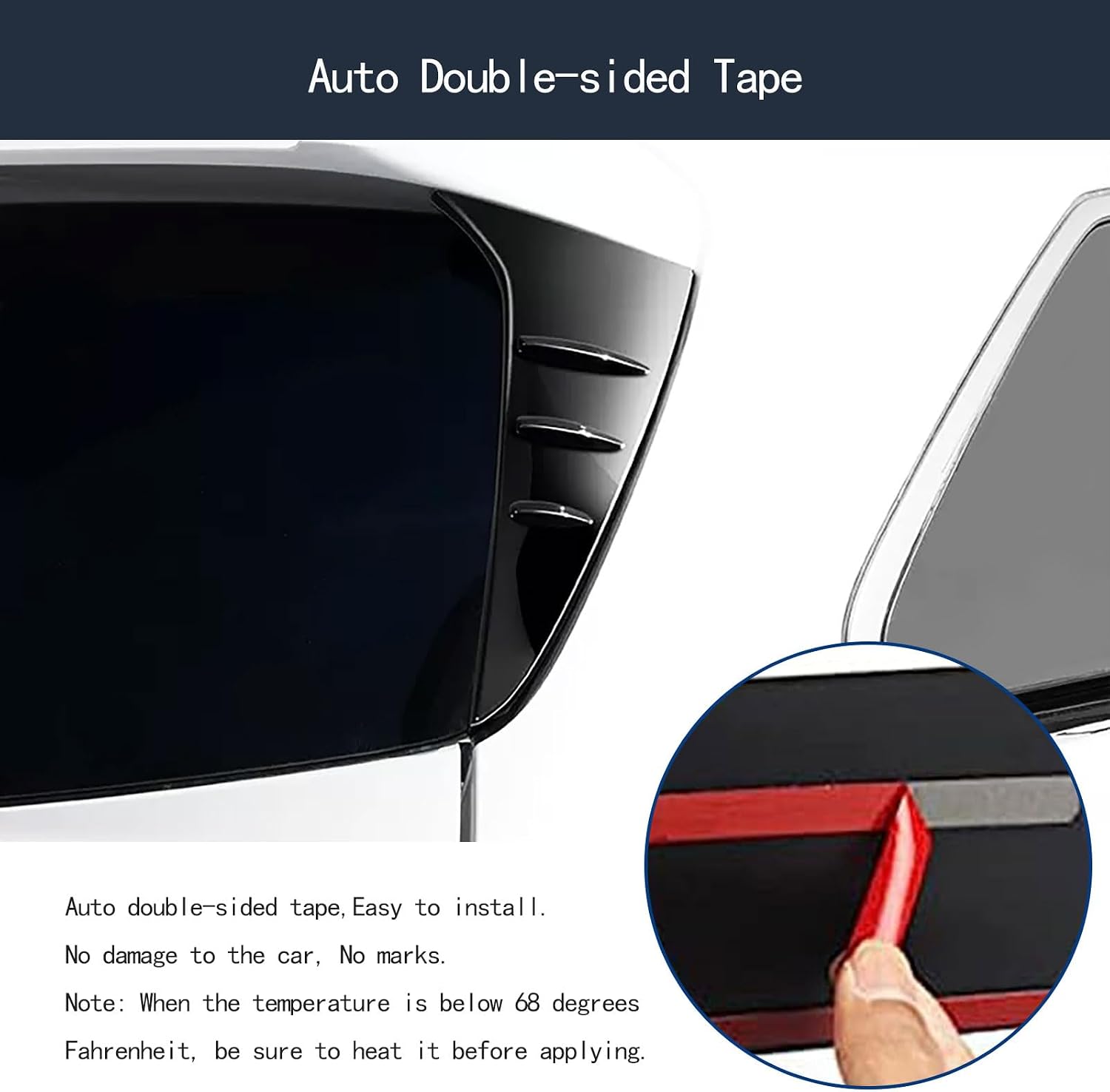 Rear Side Spoiler Wing Cover Compatible with Toyota Sienna 2021 2022 2023 2024 Car Tail Cover Rear Window Trim Strip Exterior Car Accessories ABS 2PCS(Glossy Black Style)
