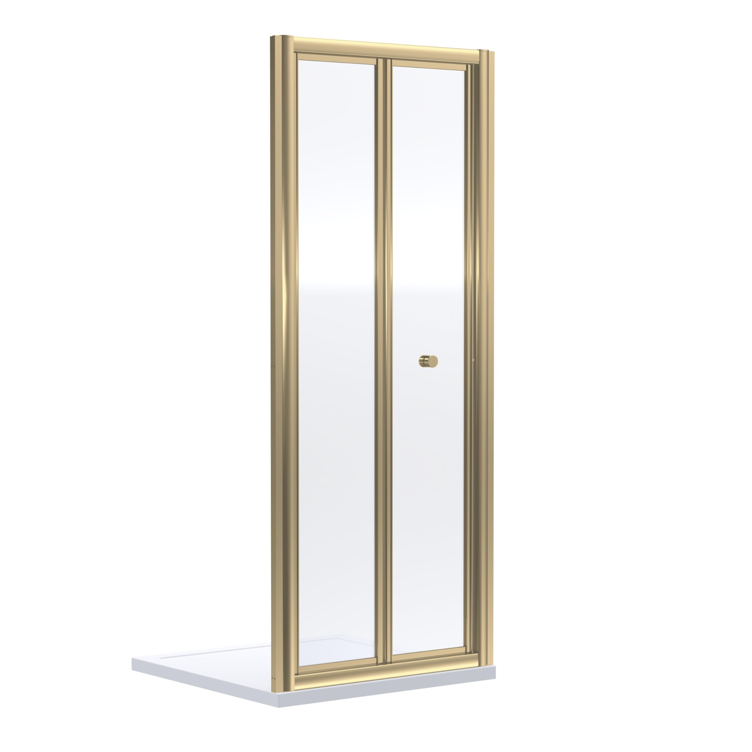B&Q - Ruwa 4mm Toughened Safety Glass Bi-Fold Shower Door1900 X 800mmBrushed BrassBalterley
