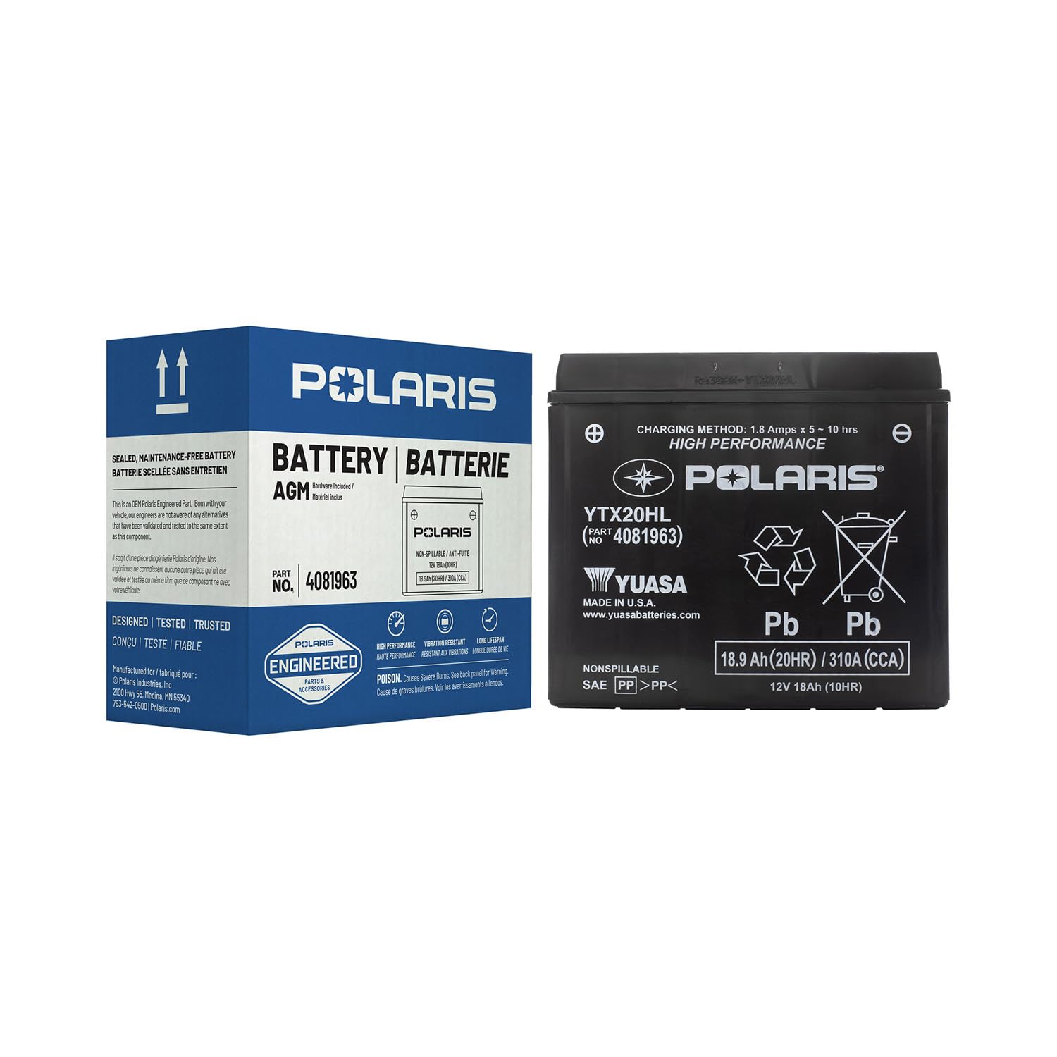 Amazon | Polaris 12V 18Ah AGM 密閉型充電式バッテリー 特定の