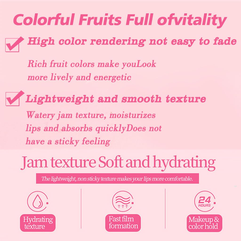 Aceite de labios de 6 colores para labios, aceite de labios acuosos, juego de tinte de labios, lápiz labial líquido hidratante, tinte multiusos para labios y mejillas, no pegajoso, alto 7