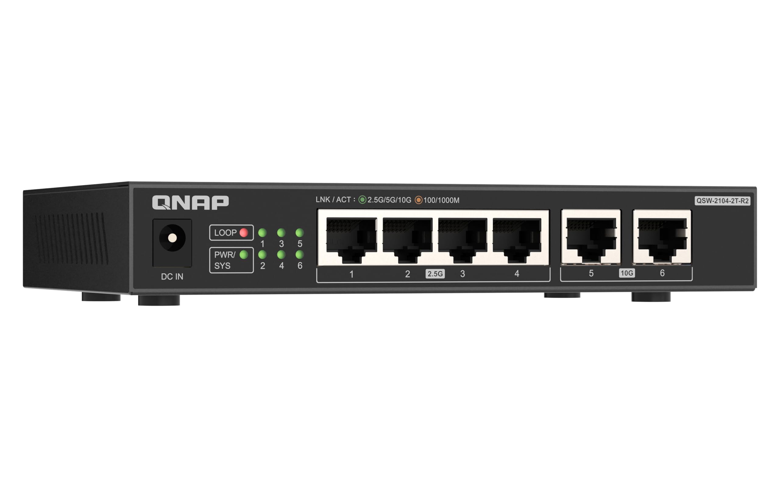Qnap QsW-2104-2T-R2 Unmanaged Desktop Switch 4x 2.5gbe 2x 10gbe Rj45 (qsW-2104-2T-R2)